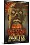 Seattle Zombies - City of the Dead-Lantern Press-Mounted Art Print