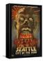 Seattle Zombies - City of the Dead-Lantern Press-Framed Stretched Canvas