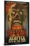 Seattle Zombies - City of the Dead-Lantern Press-Mounted Art Print