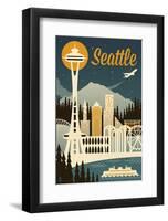 Seattle-Lantern Press-Framed Art Print