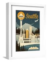 Seattle-Lantern Press-Framed Art Print