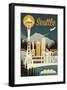 Seattle-Lantern Press-Framed Giclee Print