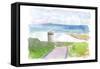 Seaview of Doonagore Castle with Aran Islands-M. Bleichner-Framed Stretched Canvas