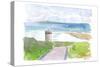 Seaview of Doonagore Castle with Aran Islands-M. Bleichner-Stretched Canvas