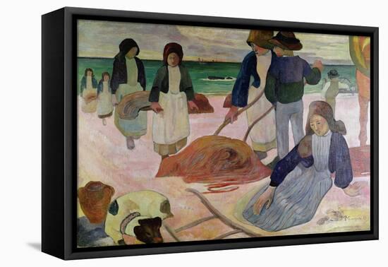 Seaweed Gatherers, 1889-Paul Gauguin-Framed Stretched Canvas