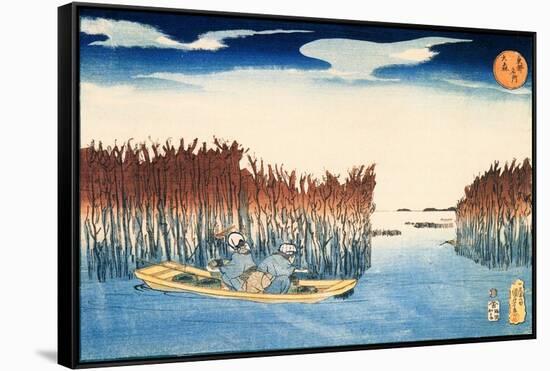 Seaweed Gatherers at Omori-Kuniyoshi Utagawa-Framed Stretched Canvas