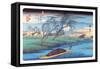 Seba Station-Ando Hiroshige-Framed Stretched Canvas