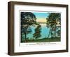 Sebago Lake, Maine, View of Lake, Mt. Washington in the Distance-Lantern Press-Framed Art Print