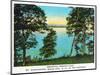 Sebago Lake, Maine, View of Lake, Mt. Washington in the Distance-Lantern Press-Mounted Art Print