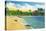 Sebago Lake, Maine - View of the Beach at Sebago Lake Station, c.1949-Lantern Press-Stretched Canvas