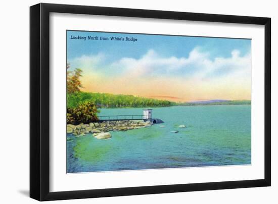 Sebago, Maine - Northern View from White's Bridge, c.1949-Lantern Press-Framed Art Print