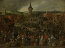 Market Day in a Flemish Town-Sebastiaan Vrancx-Mounted Art Print