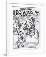Sebastian De Benalcazar and Hernando Pizarro Confront Atahualpa Inca, Royal Baths in Cajamarca-Felipe Huaman Poma De Ayala-Framed Giclee Print