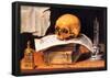 Sebastian Stoskopff Still Life with a Skull and an Almanac Art Print Poster-null-Framed Poster
