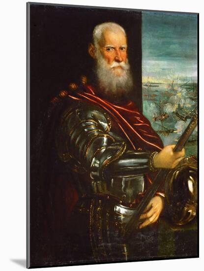 Sebastiano Venier (1496-1578), with the Battle of Lepanto in Background - Jacopo Tintoretto (1518-1-Jacopo Robusti Tintoretto-Mounted Giclee Print