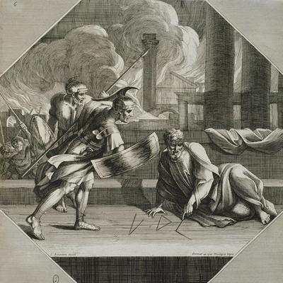 Archimedes Drawing Geometric Figures During the Sacking of Syracuse
