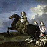 Christine of Sweden on Horseback, 1653-1654-Sebastien Bourdon-Giclee Print
