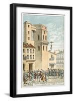 Sebastien Lenormand Making the First Parachute Descent, Montpellier, 1783-null-Framed Giclee Print