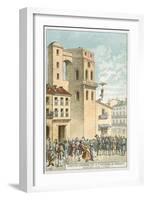 Sebastien Lenormand Making the First Parachute Descent, Montpellier, 1783-null-Framed Giclee Print