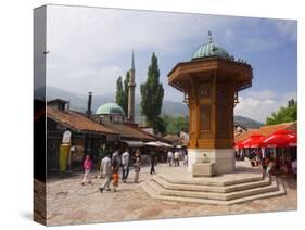 Sebilj, a Moorish-Style Fountain, Old Town, Sarajevo, Bosnia Herzegovina-Gavin Hellier-Stretched Canvas