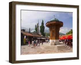 Sebilj, a Moorish-Style Fountain, Old Town, Sarajevo, Bosnia Herzegovina-Gavin Hellier-Framed Photographic Print