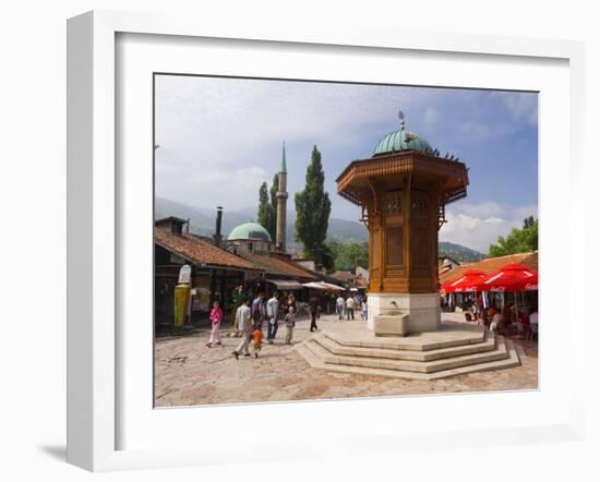 Sebilj, a Moorish-Style Fountain, Old Town, Sarajevo, Bosnia Herzegovina-Gavin Hellier-Framed Photographic Print