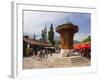 Sebilj, a Moorish-Style Fountain, Old Town, Sarajevo, Bosnia Herzegovina-Gavin Hellier-Framed Photographic Print