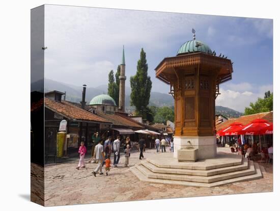 Sebilj, a Moorish-Style Fountain, Old Town, Sarajevo, Bosnia Herzegovina-Gavin Hellier-Stretched Canvas