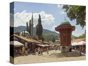 Sebilj Fountain, Bascarsija Market, Sarajevo, Bosnia, Bosnia-Herzegovina-Graham Lawrence-Stretched Canvas