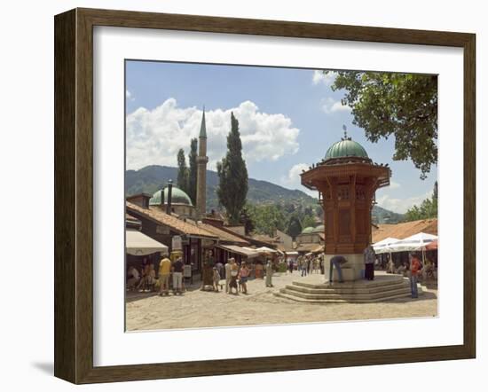 Sebilj Fountain, Bascarsija Market, Sarajevo, Bosnia, Bosnia-Herzegovina-Graham Lawrence-Framed Photographic Print