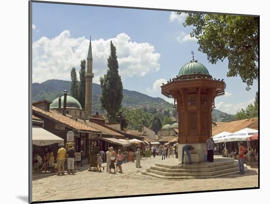 Sebilj Fountain, Bascarsija Market, Sarajevo, Bosnia, Bosnia-Herzegovina-Graham Lawrence-Mounted Photographic Print