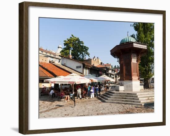 Sebilj Fountain in Pigeon Square, Sarajevo, Bosnia and Herzegovina, Europe-Emanuele Ciccomartino-Framed Photographic Print