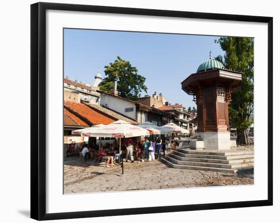 Sebilj Fountain in Pigeon Square, Sarajevo, Bosnia and Herzegovina, Europe-Emanuele Ciccomartino-Framed Photographic Print