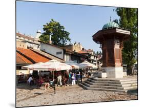 Sebilj Fountain in Pigeon Square, Sarajevo, Bosnia and Herzegovina, Europe-Emanuele Ciccomartino-Mounted Photographic Print