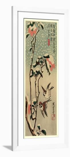 Secchu Tsubaki Ni Suzume-Utagawa Hiroshige-Framed Giclee Print