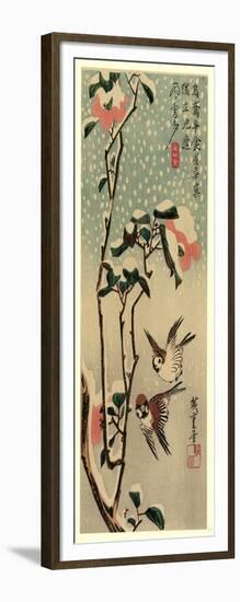 Secchu Tsubaki Ni Suzume-Utagawa Hiroshige-Framed Giclee Print