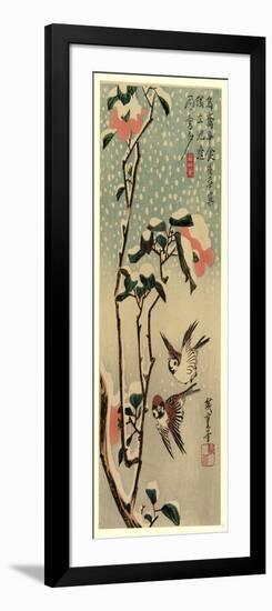 Secchu Tsubaki Ni Suzume-Utagawa Hiroshige-Framed Giclee Print