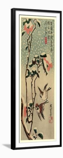 Secchu Tsubaki Ni Suzume-Utagawa Hiroshige-Framed Giclee Print