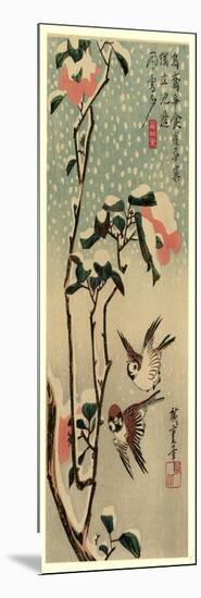 Secchu Tsubaki Ni Suzume-Utagawa Hiroshige-Mounted Giclee Print