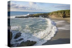 Secluded beach marking the end of the Truman Track, Punakaiki, Paparoa National Park, Buller distri-Ruth Tomlinson-Stretched Canvas