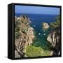 Secluded Cove, Aiguaxelida, Near Palafrugell, Costa Brava, Catalonia, Spain, Mediterranean, Europe-Stuart Black-Framed Stretched Canvas