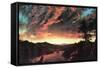 Secluded Landscape in the Sunset-Frederic Edwin Church-Framed Stretched Canvas