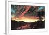 Secluded Landscape in the Sunset-Frederic Edwin Church-Framed Art Print