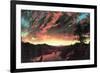 Secluded Landscape in the Sunset-Frederic Edwin Church-Framed Premium Giclee Print