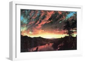 Secluded Landscape in the Sunset-Frederic Edwin Church-Framed Art Print