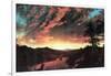 Secluded Landscape in the Sunset-Frederic Edwin Church-Framed Art Print