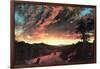 Secluded Landscape in the Sunset-Frederic Edwin Church-Framed Art Print