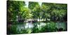 Secluded Stone Bridge Surrounded by Lush Landscape at West Lake, Hangzhou, Zhejiang, China-Andreas Brandl-Stretched Canvas