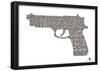 Second Amendment Gun Text (white) Poster-null-Framed Poster
