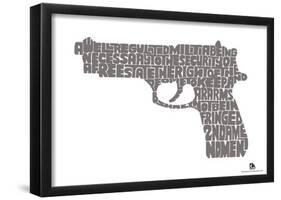 Second Amendment Gun Text (white) Poster-null-Framed Poster